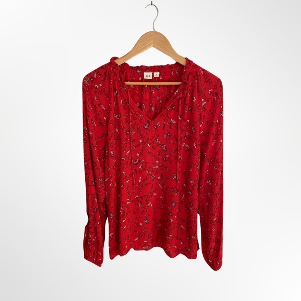 GAP Ruffle Collar Floral Boho Peasant Top Size S